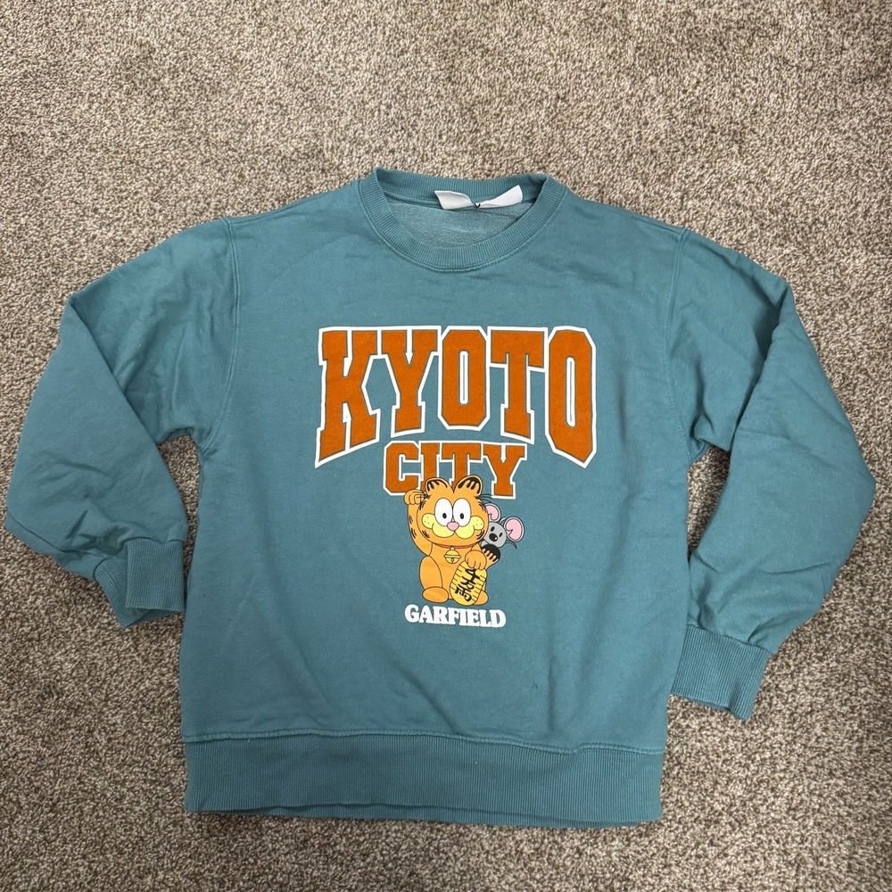 Zara Teal Kyoto City Garfield Sweatshirt